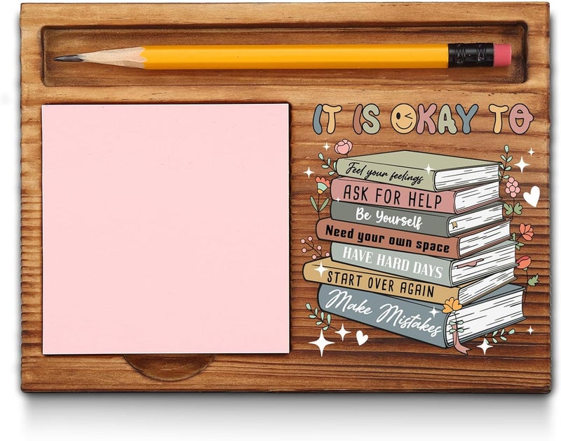 akeke It's Okay to Sticky Notes Holder, Mental Health Matter, Positive, Motivational, Mental Health Awareness Gifts for Coworkers, Women, Colleagues, Boss, Self-Stick Note Pad Holders GAA65 - Image 1